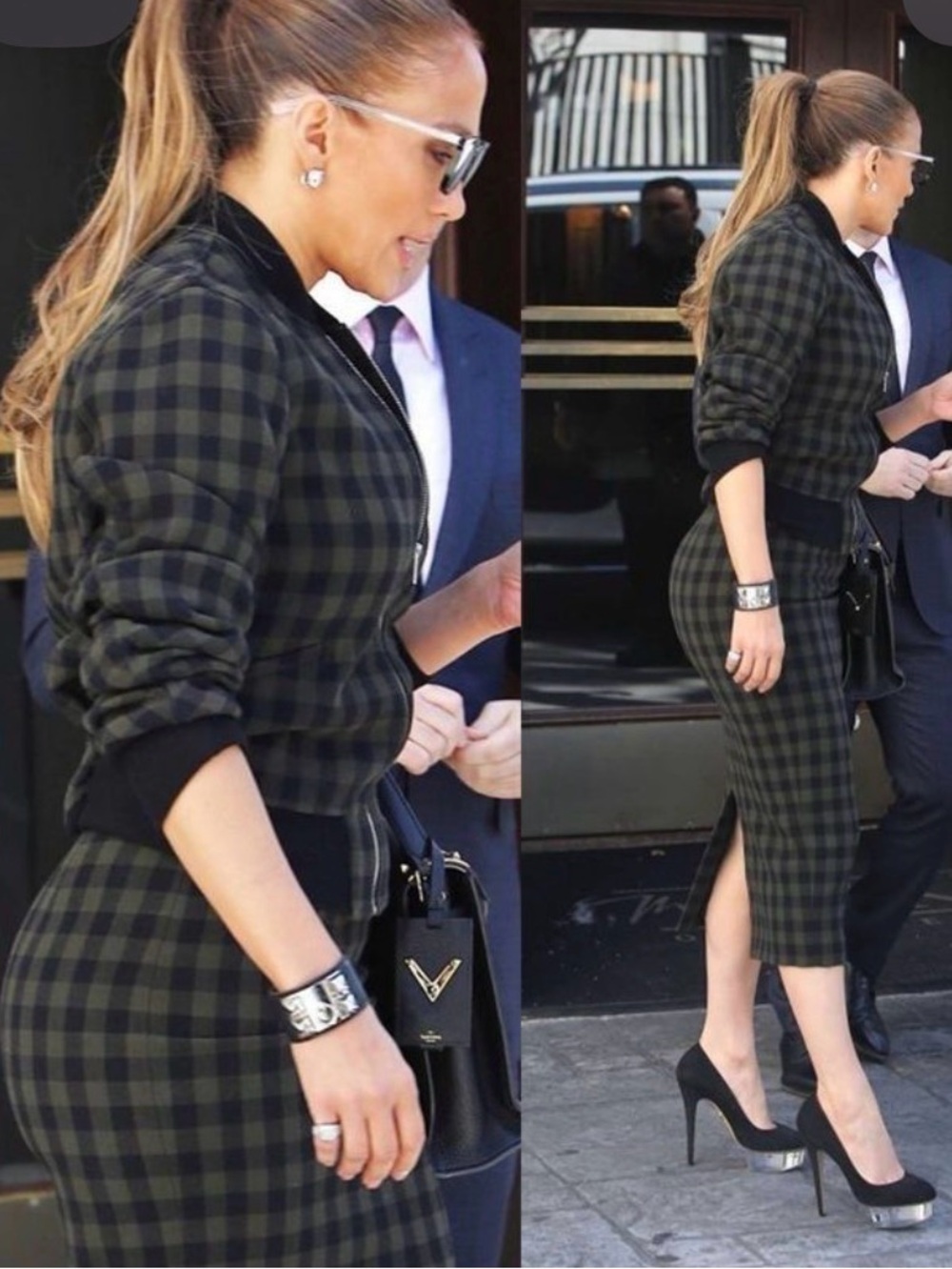 A.L.C Thea plaid pencil skirt midi Italian wool US 6 lined business realtor sexy - Picture 3 of 10